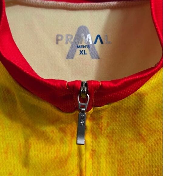 Primal Wear Easy Rider Cycling Jersey Men's XL Yellow Red Graphic Short - Picture 6 of 9